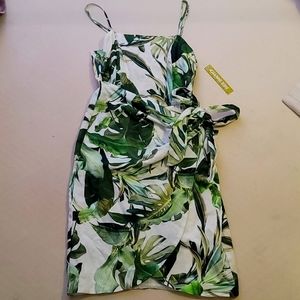 Tropical vibe mini wrap dress